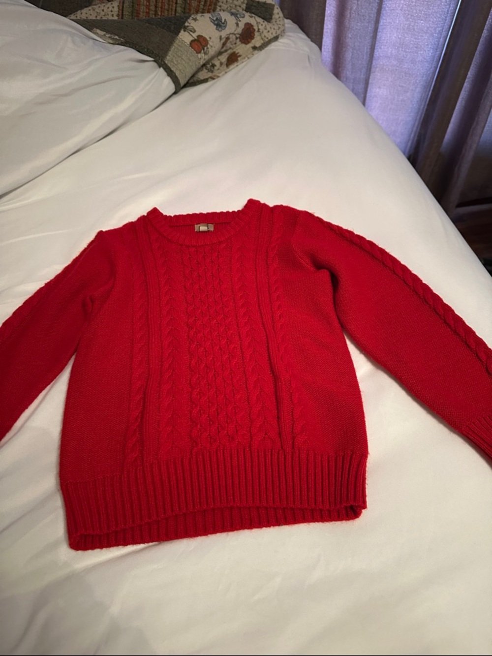 Boys Red Cable Knit Sweater